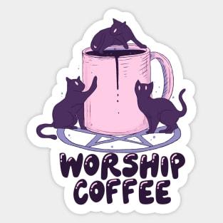 Worshiping coffee Sticker
